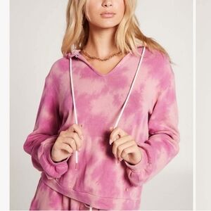 VOLCOM NEW‎ Pullover Hooded Mauve tie-dye sweater hoodie S Beach Coastal Skater